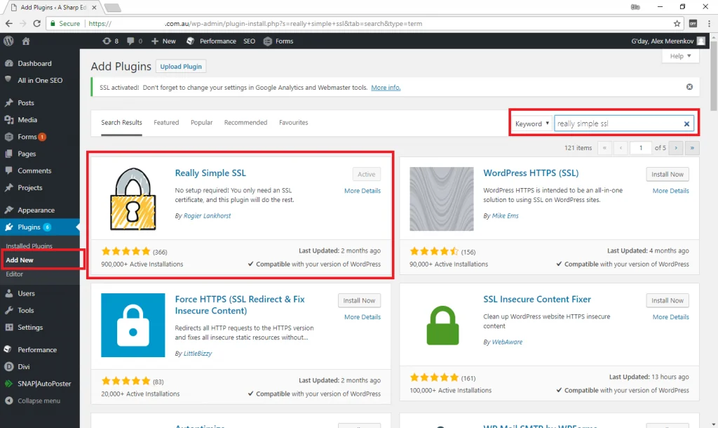 change wordpress to https